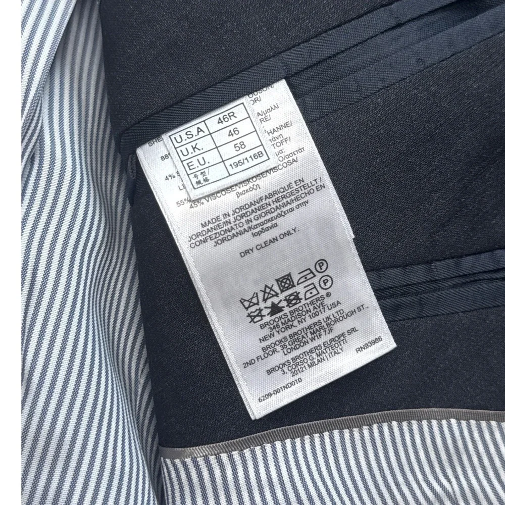 Brooks Brothers Explorer Madison Fit 2-Piece Suit Grey Wool Blend 46R W40 L30